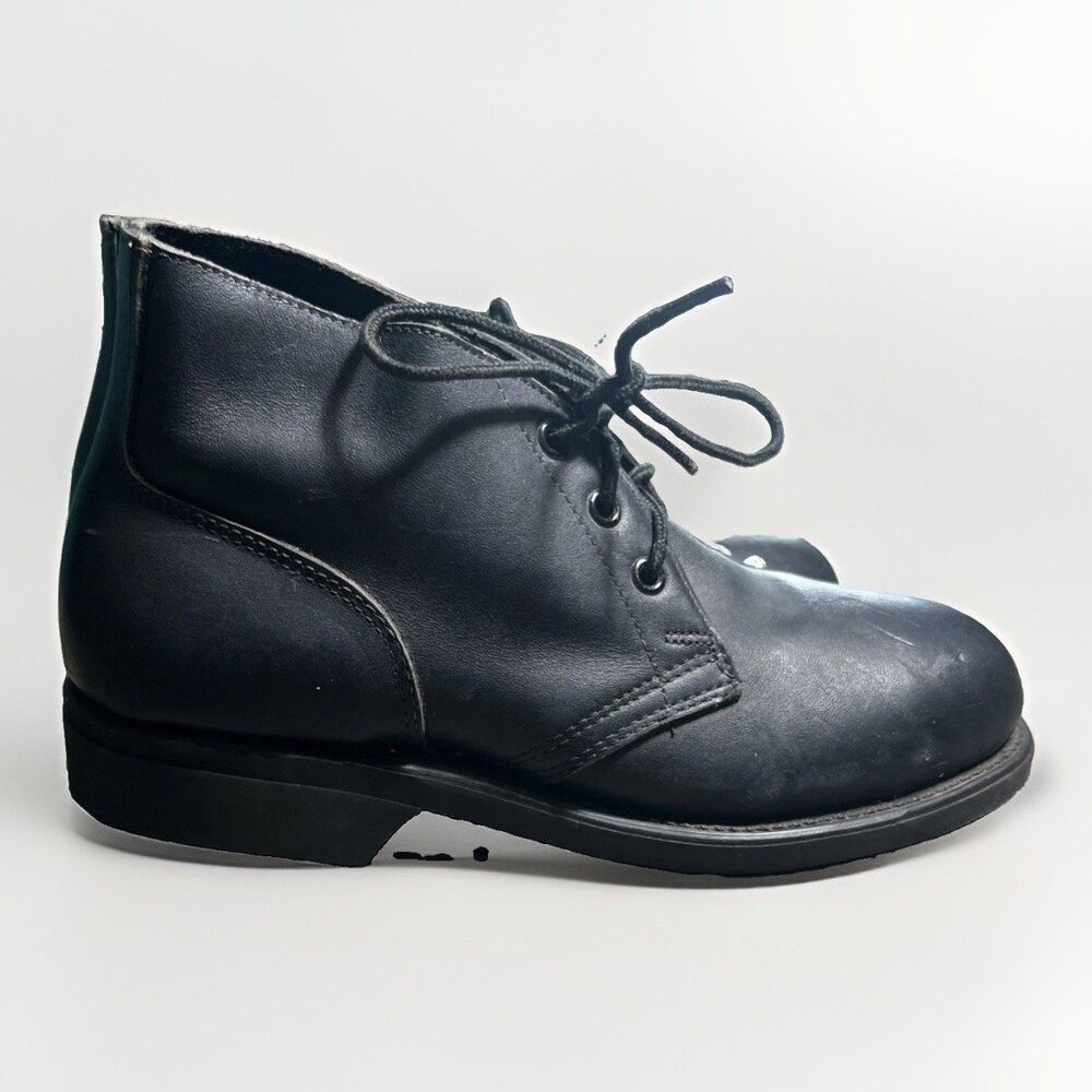 Vintage Biltrite US Military Chukka Boots Black Leather Steel Toe Size 5 Wide
